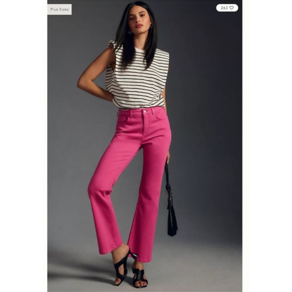 NWT-Anthropologie Pilcro The Yaya Mid-Rise Crop Flare Jeans - 34T